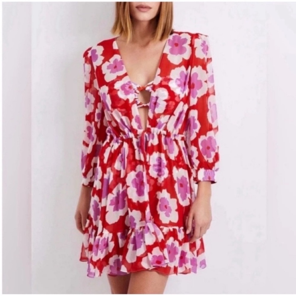 NWT Patbo Windflower Floral Mini Robe Dress